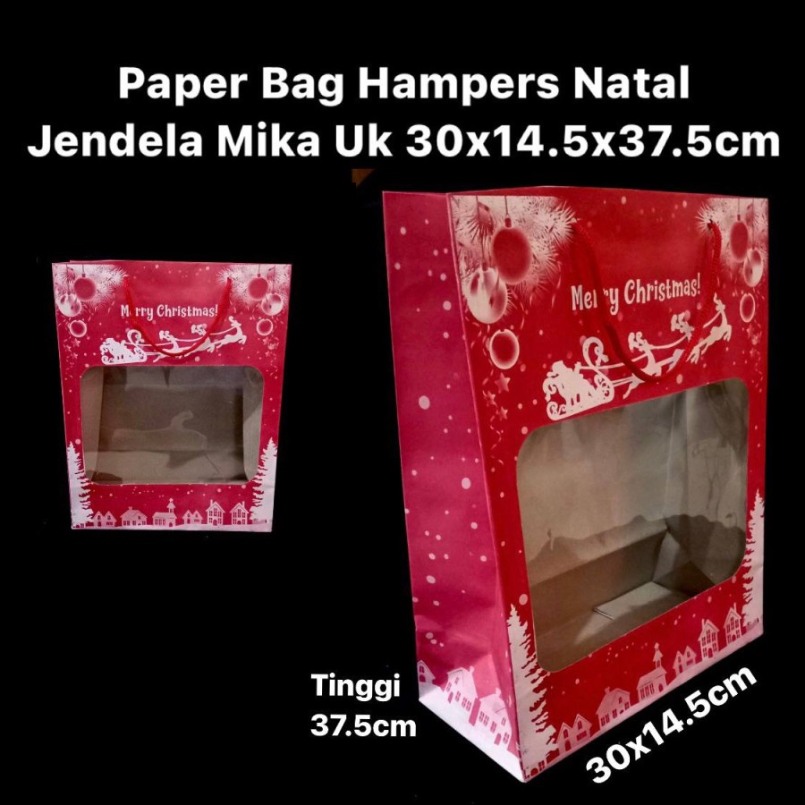 

paperbag jendela mika hampers paper bag parcel merry christmas goodie bag xmas size 30x14x37 cm