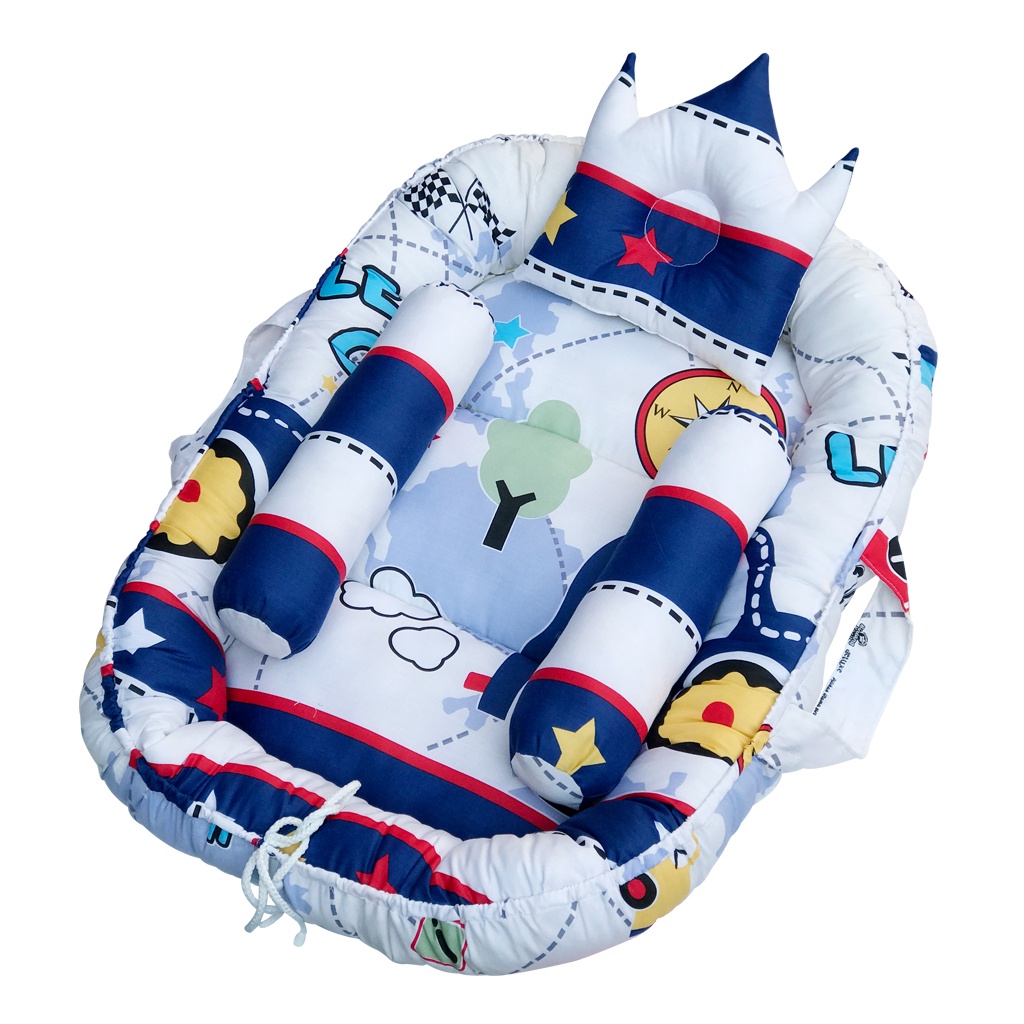 KASUR BABY NEST POLOS SET KELAMBU + BEDCOVER FREE BANTAL KOTAK &amp; TAS
