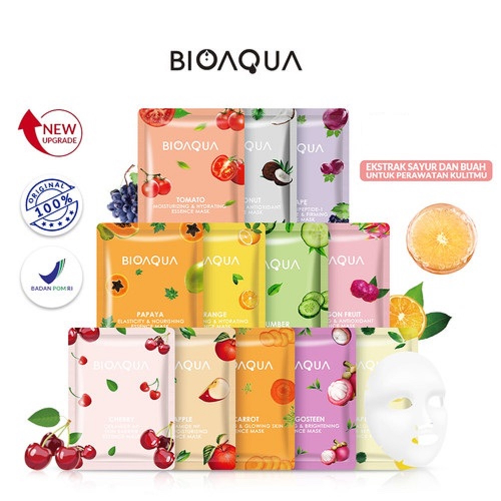 BIOAQUA Sheet Mask All Variant Brightening Moisturizing Essence / Vegetables and Fruits 25g