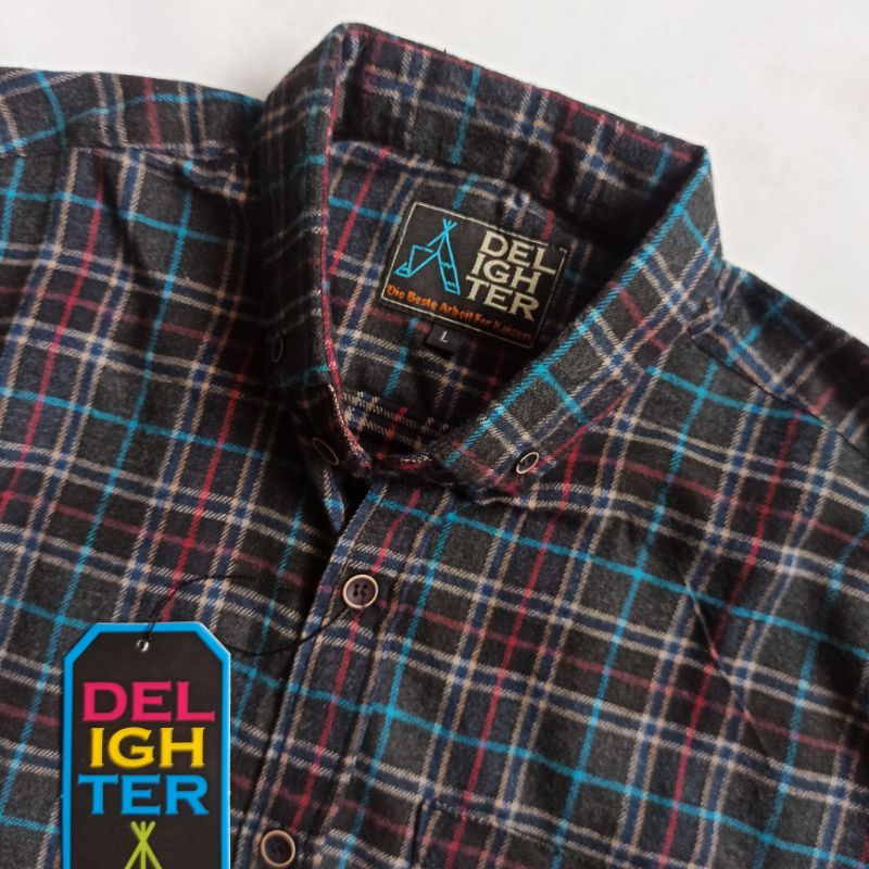 Kemeja Flanel Impor Premium Unisex Lengan Panjang Original Delighter