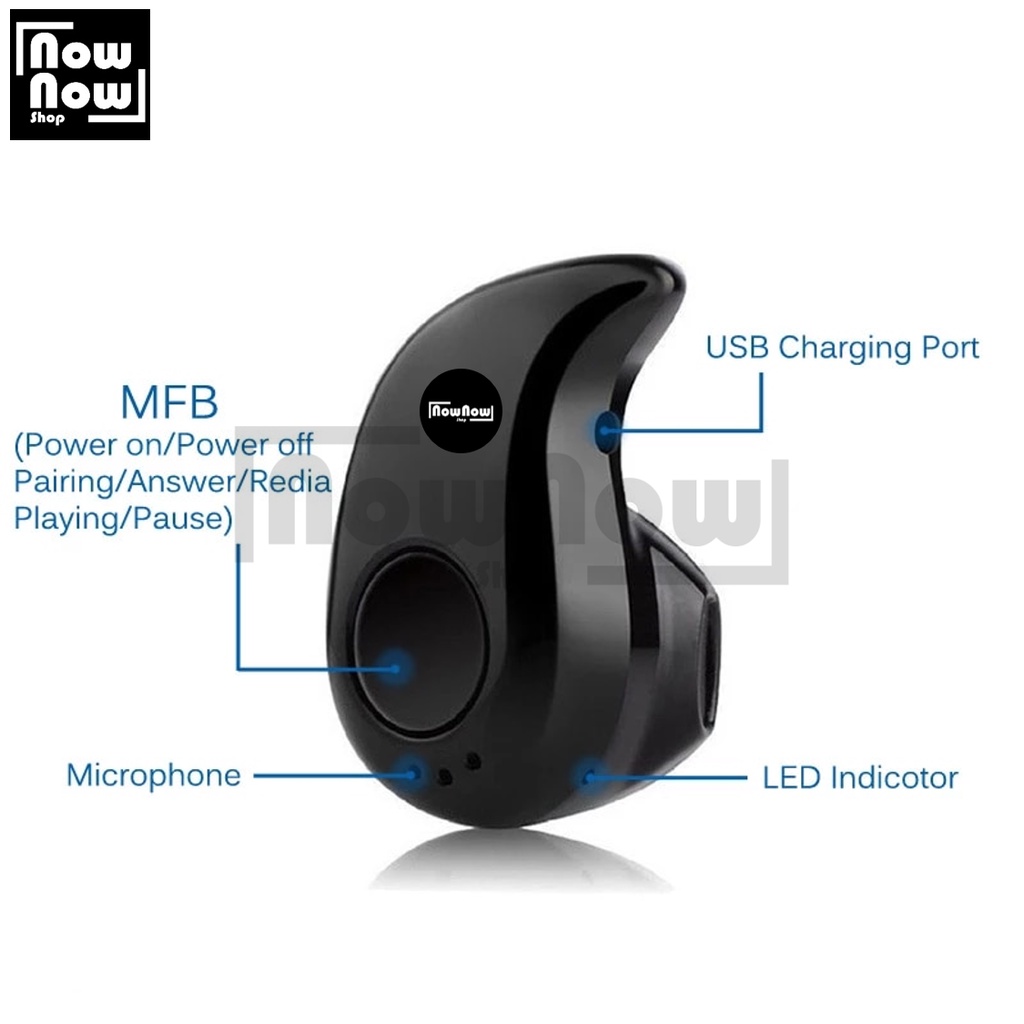 Headset Earphone Handsfree HF Bluetooth Mini Model Bentuk Keong Stereo In Ear Oppo A37 Xiaomi Redmi 1 2 3 4 4A 4X 5 5A Note Mi2 Mi4 Mi4i Mi4C Mi5 Note 6 6A 7 7A 8 8A 9 9C 9T 10 10s 11 Super Bass High Quality