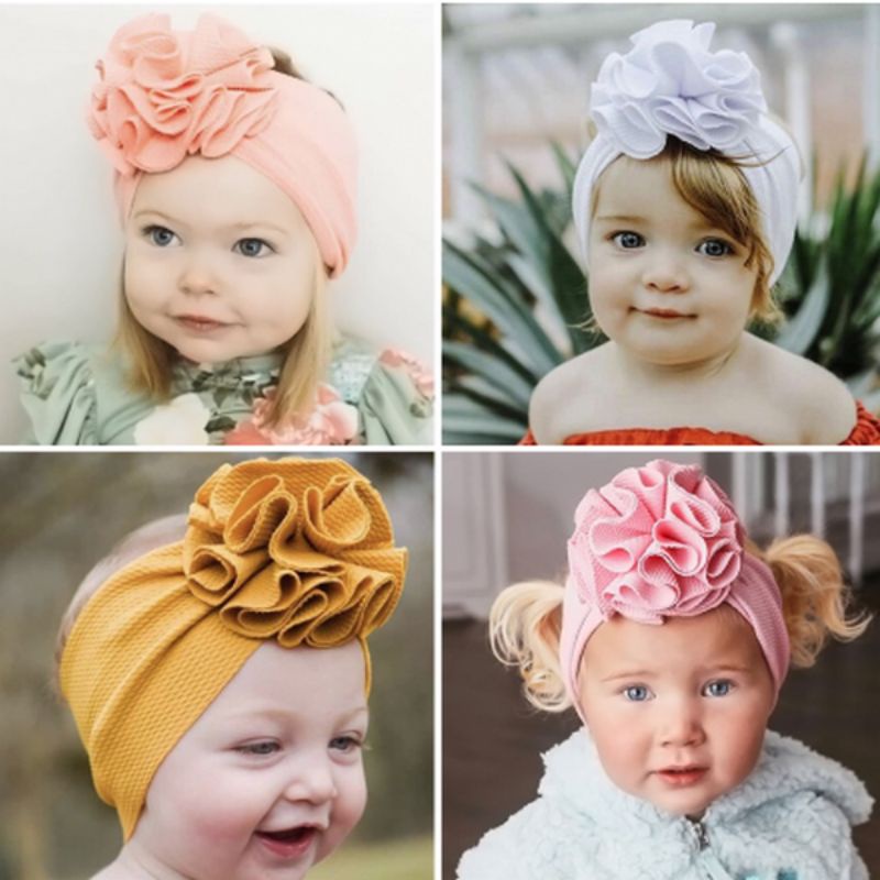 (Pimenova) bandana bayi anak bunga pompom baby headband bando bayi