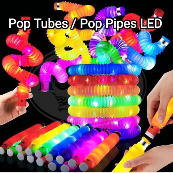 LED Pop Pipes Mainan Viral CEV Light Up Tubes Lampu Stick Pipa Selang Pipa Stick Light Up Tubes Pipes Anak Pop Light Up Edition Glow Pipa Nyala Anak Premium