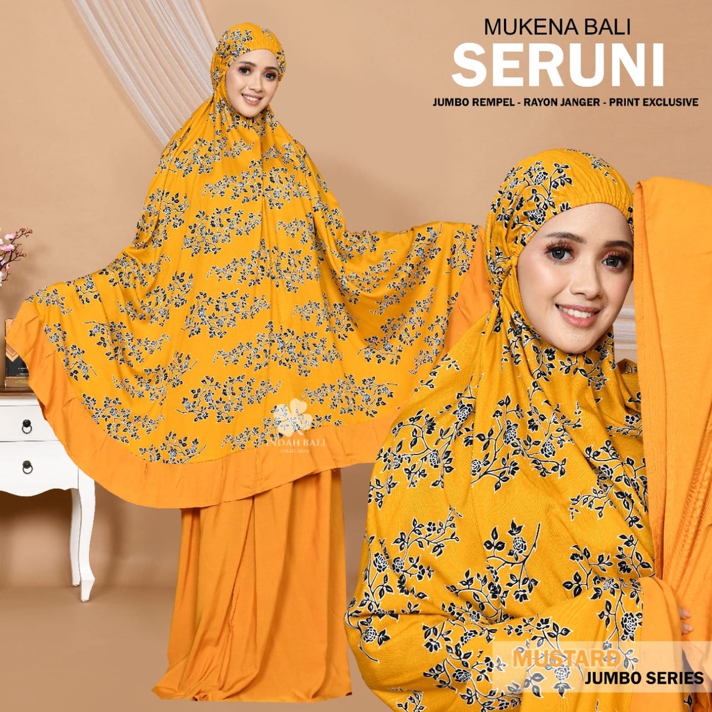 Mukena Bali seruni Jumbo-mustard atas jumbo