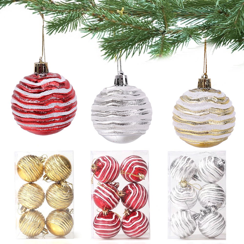 6pcs Ornamen Bola Gantung Untuk Dekorasi Pohon Natal