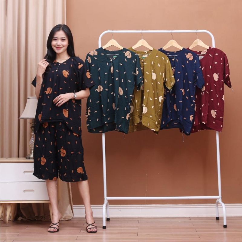 baju tidur setelan wanita kekinian piyama setelan pendek jumbo setelan kulot jumbo pendek wanita bus