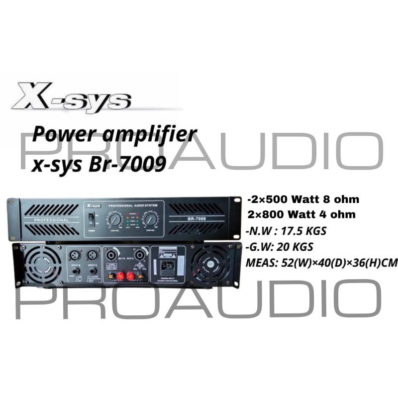 Power Amplifier X-sys Xsys X sys BR-7009 BR 7009 BR7009 Original