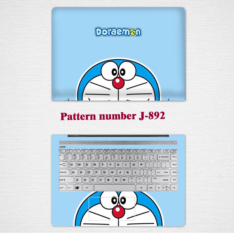 2pcs Stiker Pelindung Laptop Universal Desain Doraemon Bahan VINYL Ukuran 12 13 14 15.6 Inch LGBT