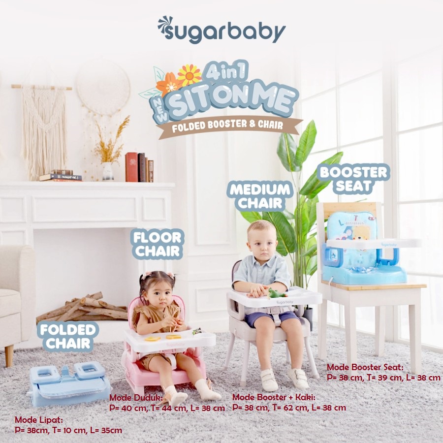 Kursi Makan Sugar Baby Sit On Me 4in1 Folded Booster Seat