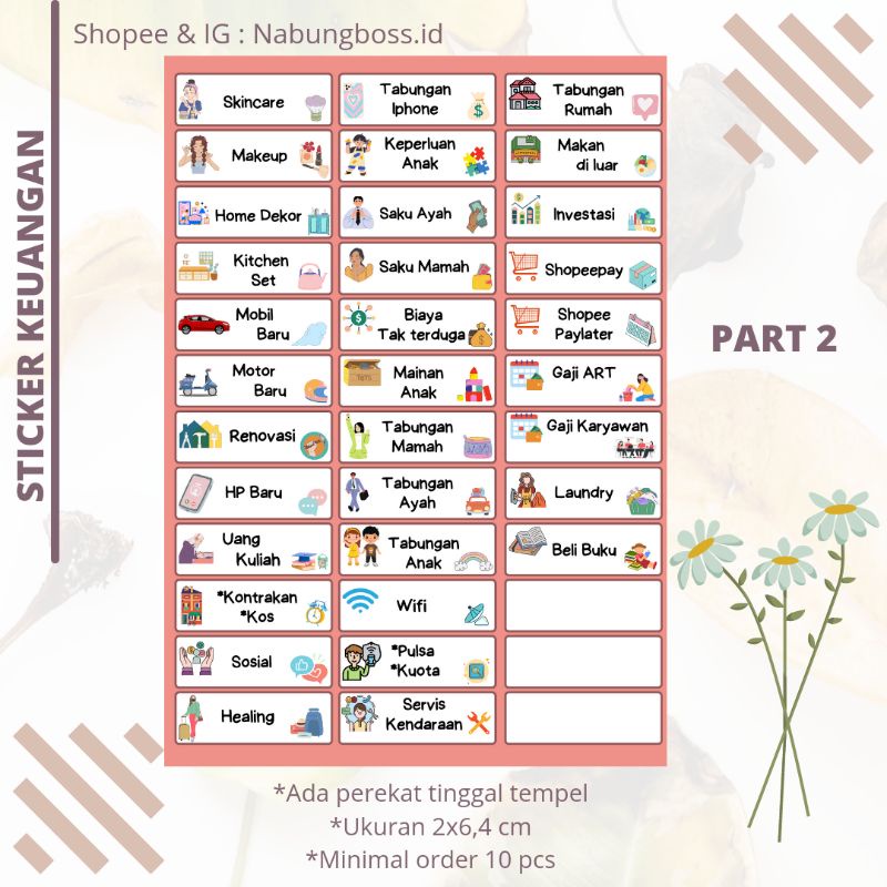 

Sticker Keuangan PART 2 / sticker ziplock / sticker label / sticker nabung