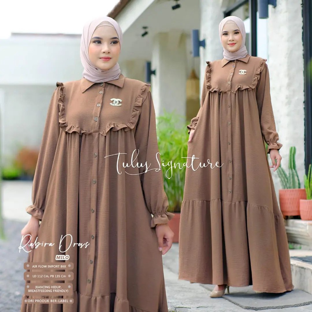 Promo DRESS AIRFLOW CRINKLE / DRESS WANITA SELEBGRAM KANCING ELEGAN