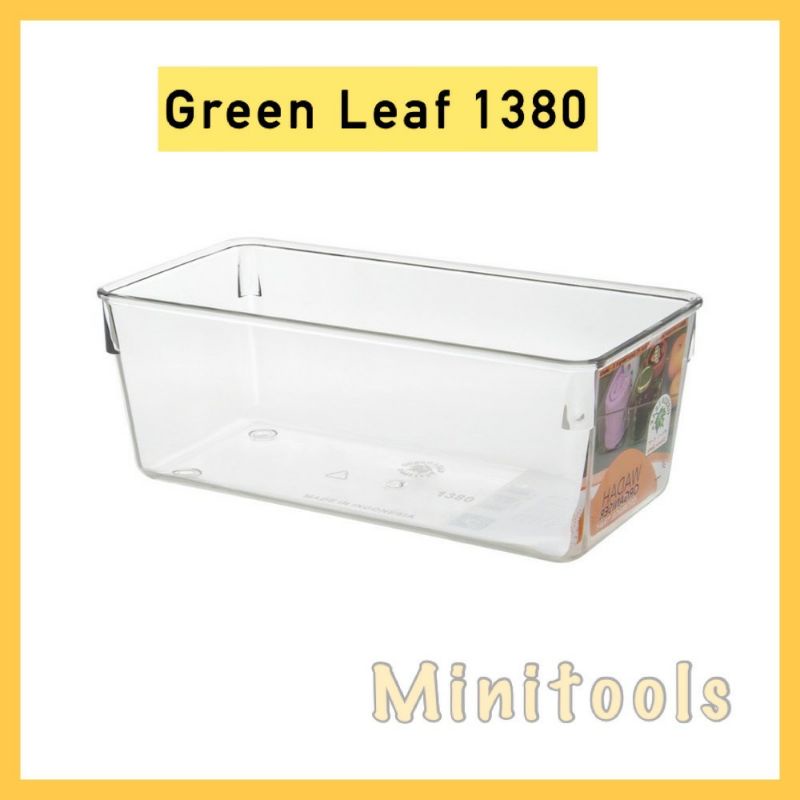 HOT SALE Kotak Penyimpanan Kulkas / Wadah Sebaguna Acrilic / Green Leaf 1380