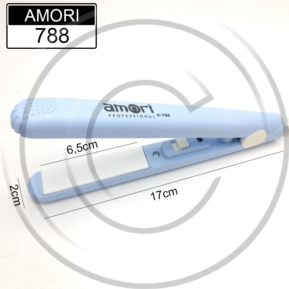 AMORI / A-788 / Catokan Rambut 2in1 Mini Plat Lurus Portable Travel Size / Straight dan Curly Hair - CO