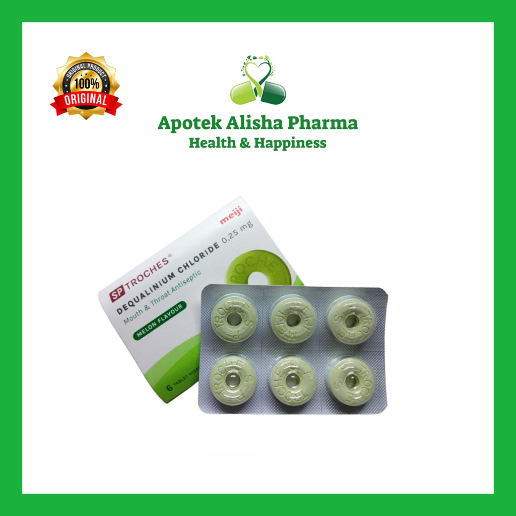 SP TROCHES MEIJI ANAK isi 12 Tablet &amp; 6 Tablet-SP Troches Tablet Hisap Antiseptik Mulut Sakit/Radang/Gatal Tenggorokan Sariawan Anak