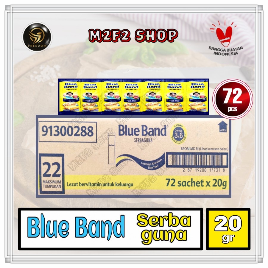 

Blue Band Serbaguna Margarine | Mentega Sachet - 20 gr (Kemasan Karton)