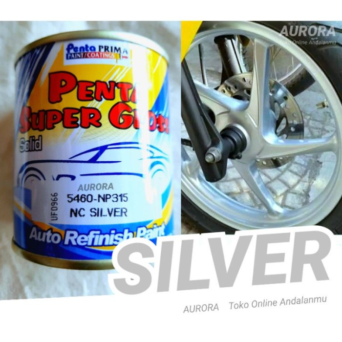 Cat Silver Penta Super Gloss Silfer Seperempat Kilo Cet Mobil Motor
