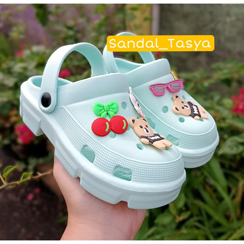 Sandal Baim Fuji Anak Perempuan 805 Karet EVA Karakter Beruang Korea Fashion Kekinian Tinggi 3 cm Umur 2 3 4 5 6 7 Tahun