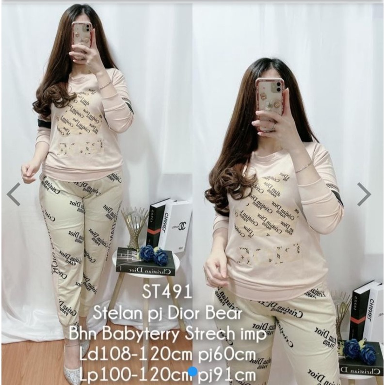 Setelan Wanita Lengan Panjang Celana Panjang Dior terbaru