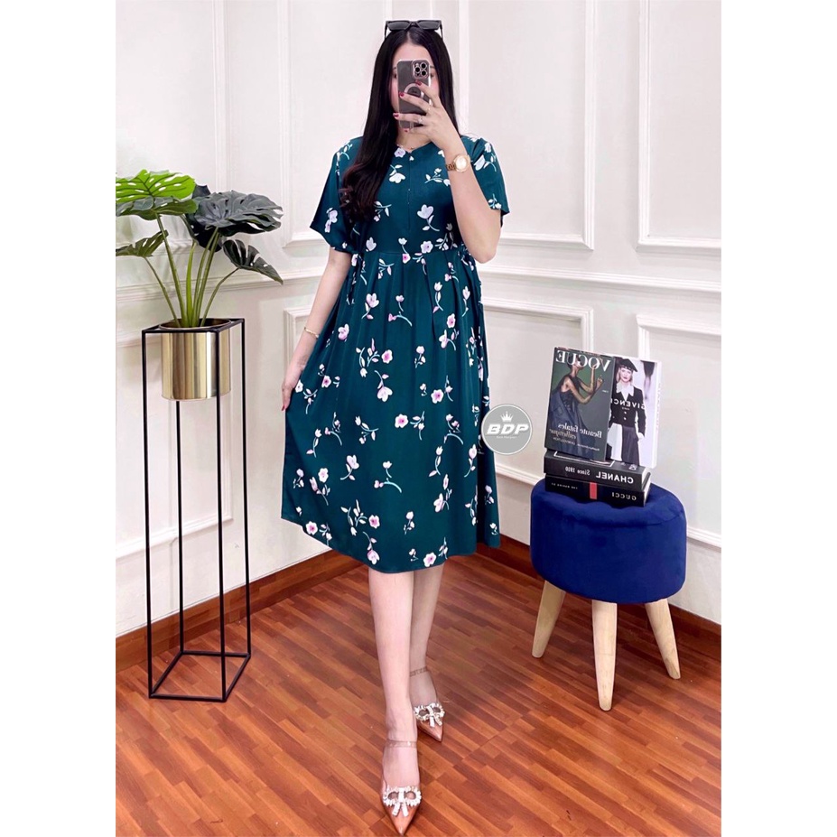 Dress Kimono Rayon Busui | Baju Tidur Wanita Daster Kekinian Kancing Depan