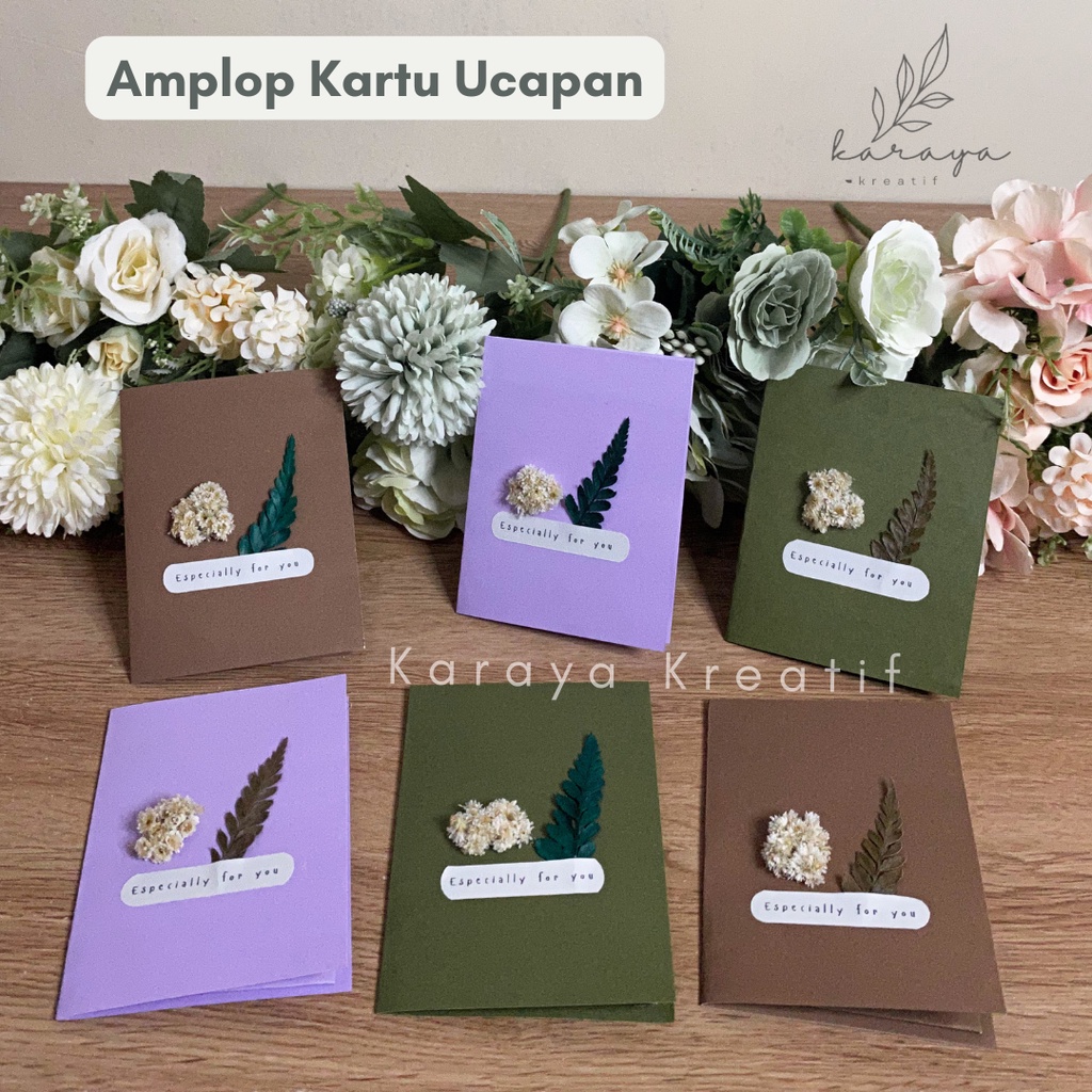 

Amplop & Kartu Ucapan Rustic Aesthetic Bunga Kering By Karaya Kreatif