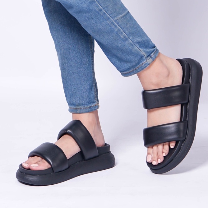 LAPEPA YUK - Dunkenstock CHERRY Sandal Wanita Tinggi 5cm Size 36 - 40 Selop Tidak Licin Sendal Beleza Wedges Slop Birken Rumah Belleza 37 38 39 Warna Grey Abu-abu Bellezza Kekinian Premium Terbaru Shoes Ori Original Mall Official Store