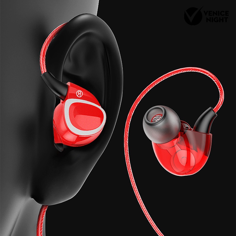 (VNEP) (Berkabel) 3.5mm Dual Moving Coil In-Ear Bass HiFi Earphone Headset untuk Ponsel Laptop