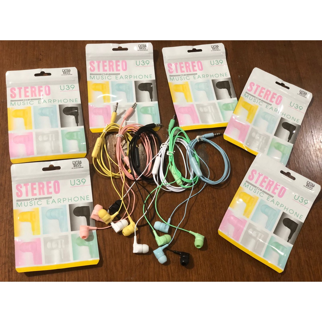 Headset U39 macaron + mic stereo earphone handsfree handphone U59 handset U69