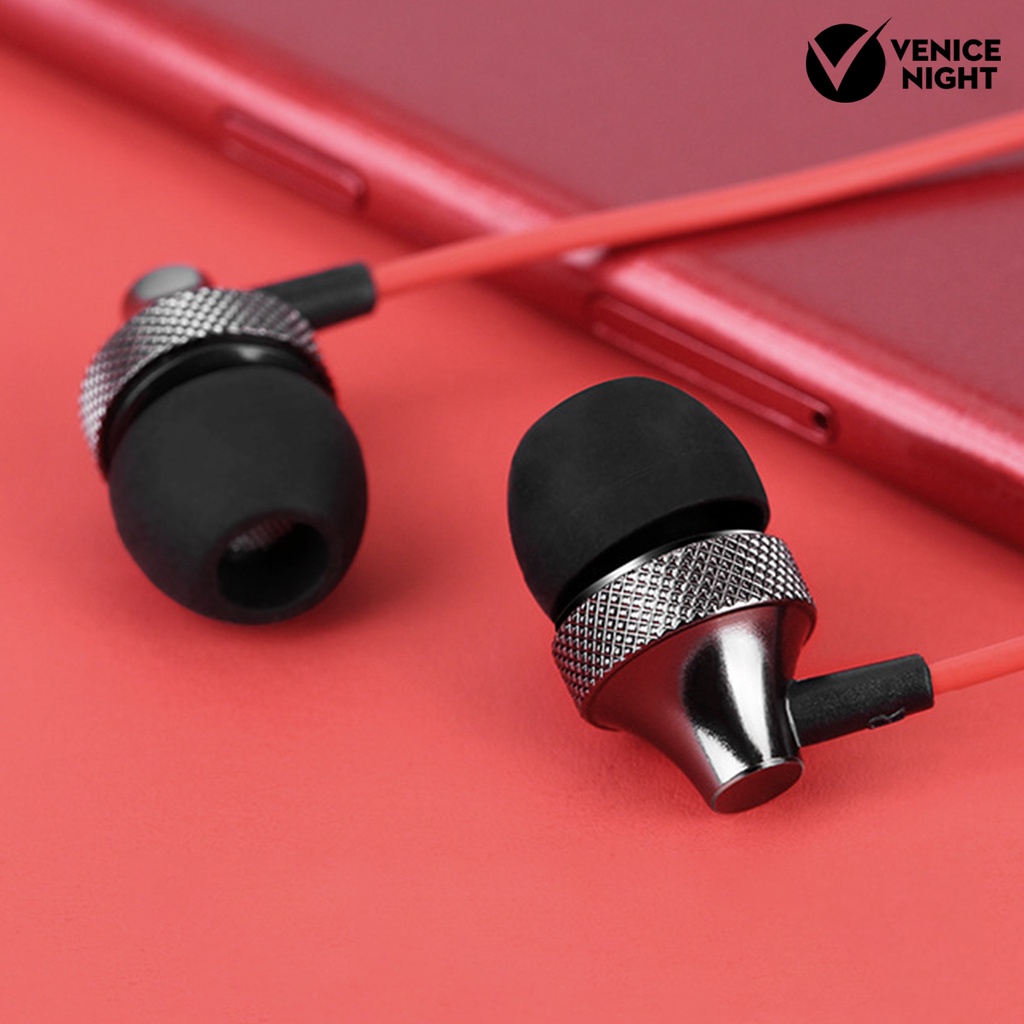 (VNEP) (Berkabel) Universal 3.5mm Metal Heavy Bass In-ear Earphone dengan Mic untuk PC/Ponsel