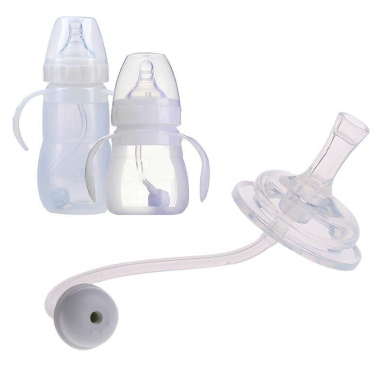 Dot Nipple Training Cup Sippy + Straw Cocok Untuk Pigeon Wide Neck Wideneck Leher Lebar/Sedotan Botol Susu Pengganti Bahan Silikon Untuk Bayi