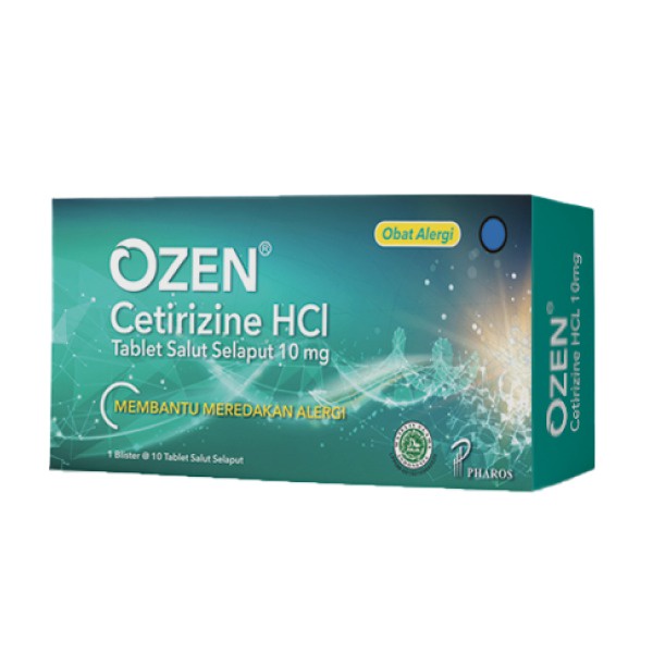 Ozen Tablet 10mg / 1 Blister @ 4 Tablet / 1 Blister @10 Tablet / Sirup 60 ml / Meredakan alergi