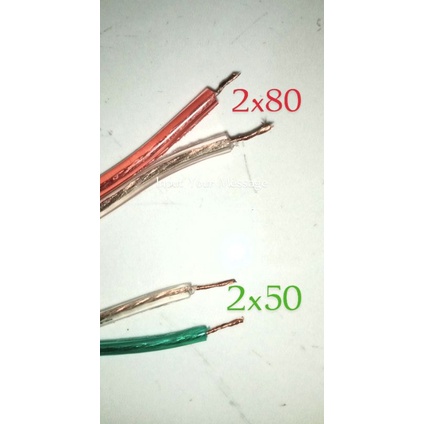 Kabel Audio Transparan Per METER Warna Acak tersedia Ukuran 2x80 &amp; 2x50