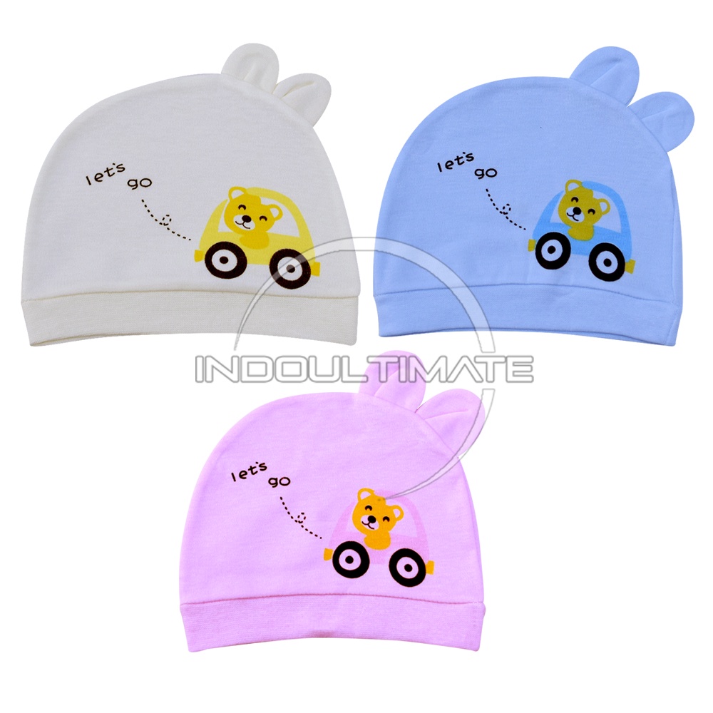 2in1 Topi Bayi Perempuan Topi Bayi New born 2in1 Baby Hat Girl 2pcs Topi Bayi Cewek Topi anak Lembut isi 2pcs / RY BH-07 (Random Warna)