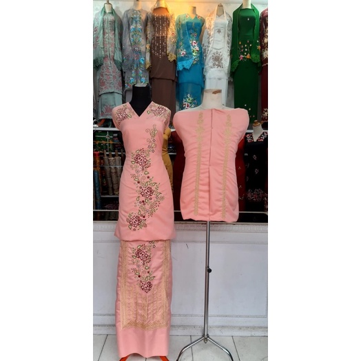 bahan/bakal baju kurung bordir couple