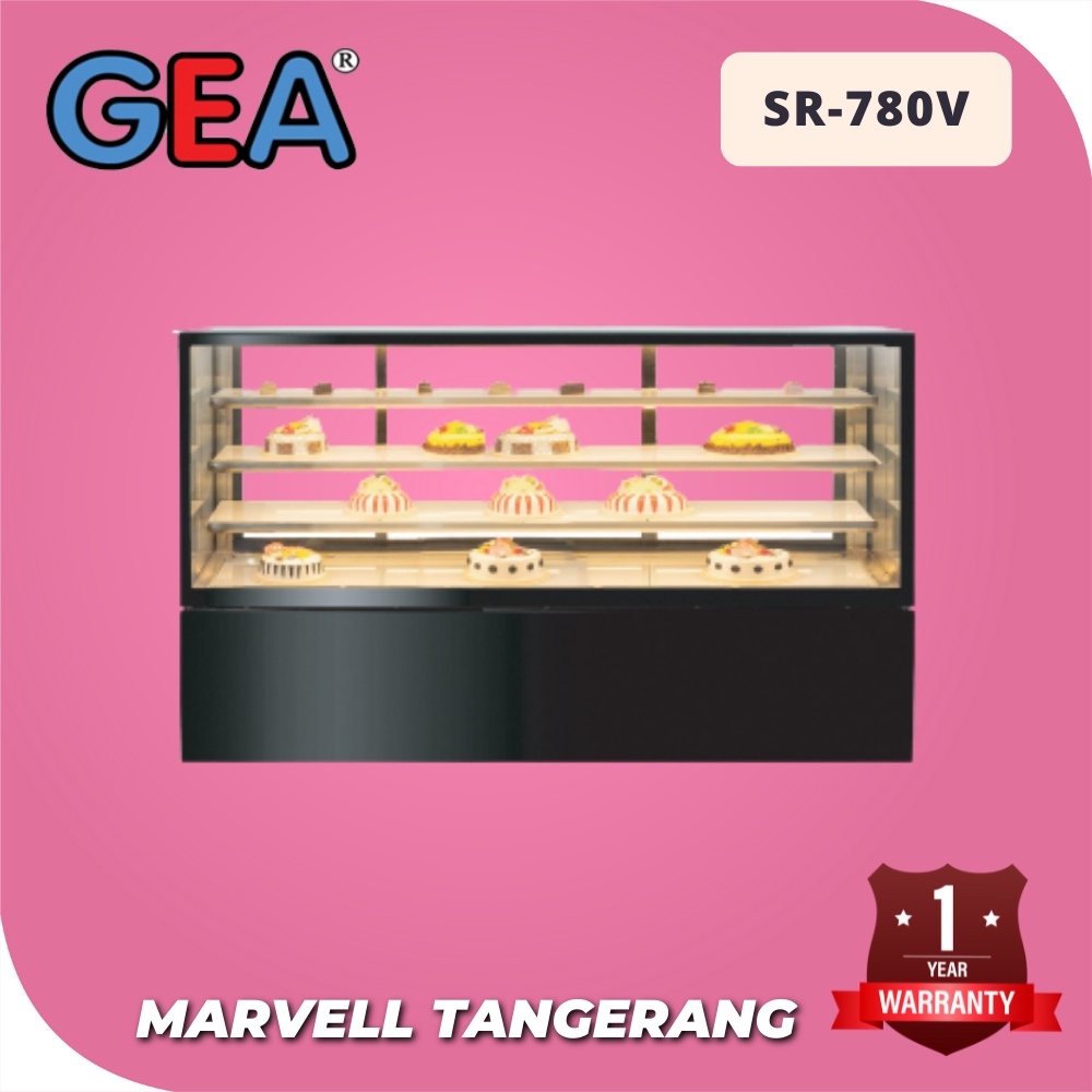 SHOWCASE CAKE COOLER GEA SR-780V ETALASE CHILLER PEMAJANG KUE