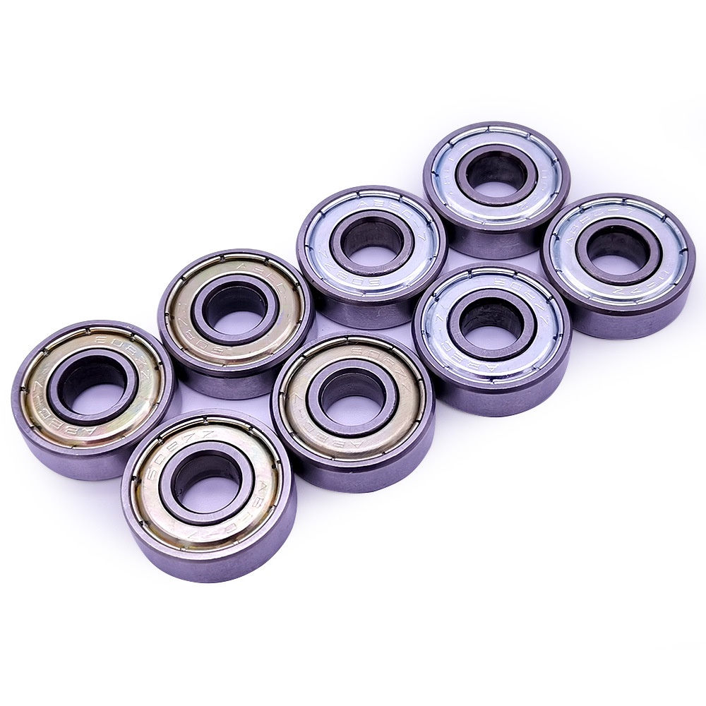 608zz ABEC-7 Bearing Skateboard Bahan Carbon Steel Warna Emas / Silver