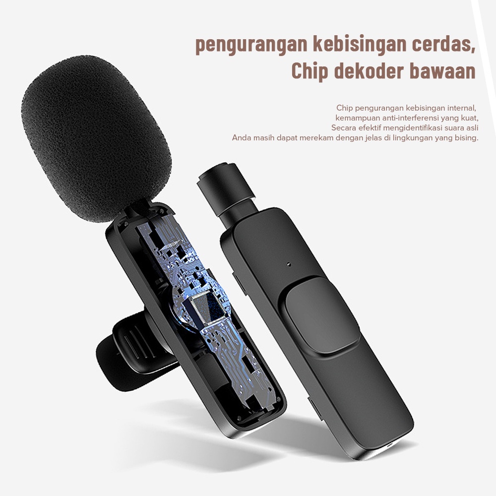 Mic Clip On Mini Microphone Wireless / Mic Hp Vlog KT-10pro