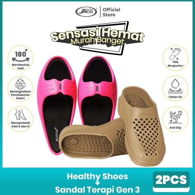 Bundle 2 Sandal Terapi Kozuii Generasi 3 + Healthy Shoes Slim Sandal