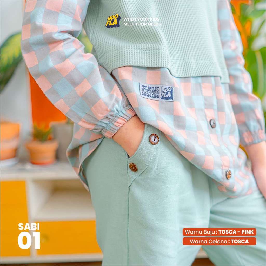 Hooflakids - Baju Setelan Aak Perempuan Tanggung Sabina One Set Kualitas Premium Untuk Usia 5 Sampai 12 Tahun Bahan Nyaman dan Tebal