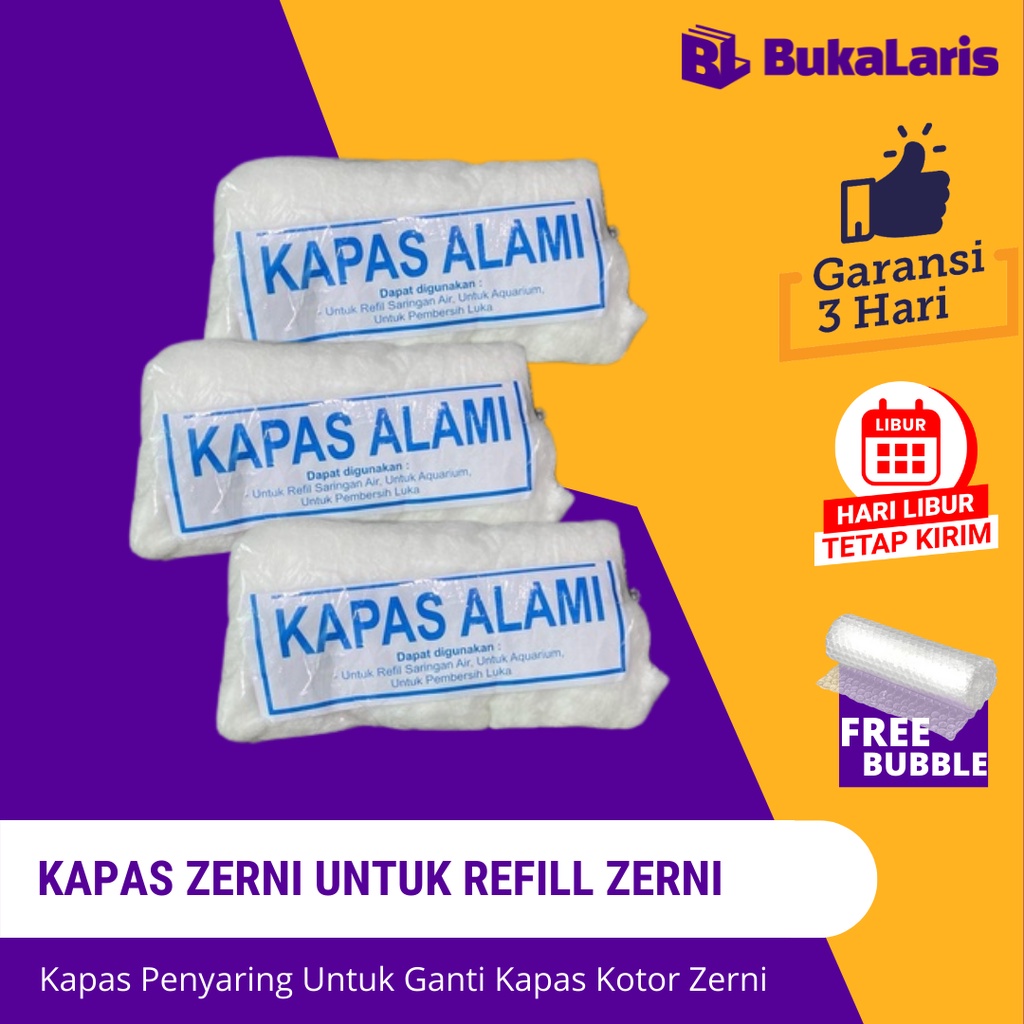 Refill Kapas Alami Zerni / Kapas Alami Filter Air Zerni / Kapas Filter Air / Kapas Penyaring Air / K