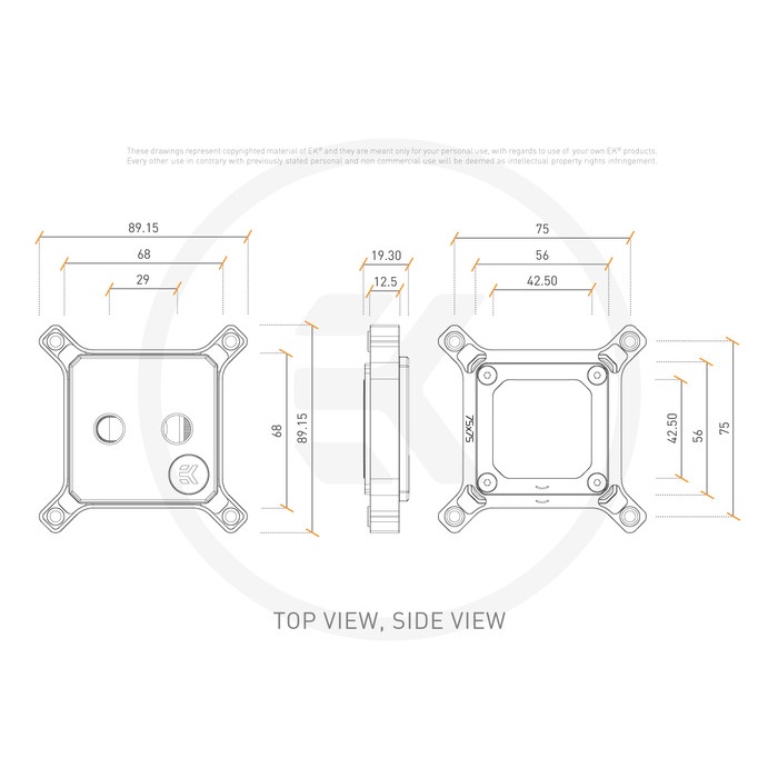 EKWB EK Quantum Magnitude D-RGB - 1700 Nickel + Plexi CPU Water Block