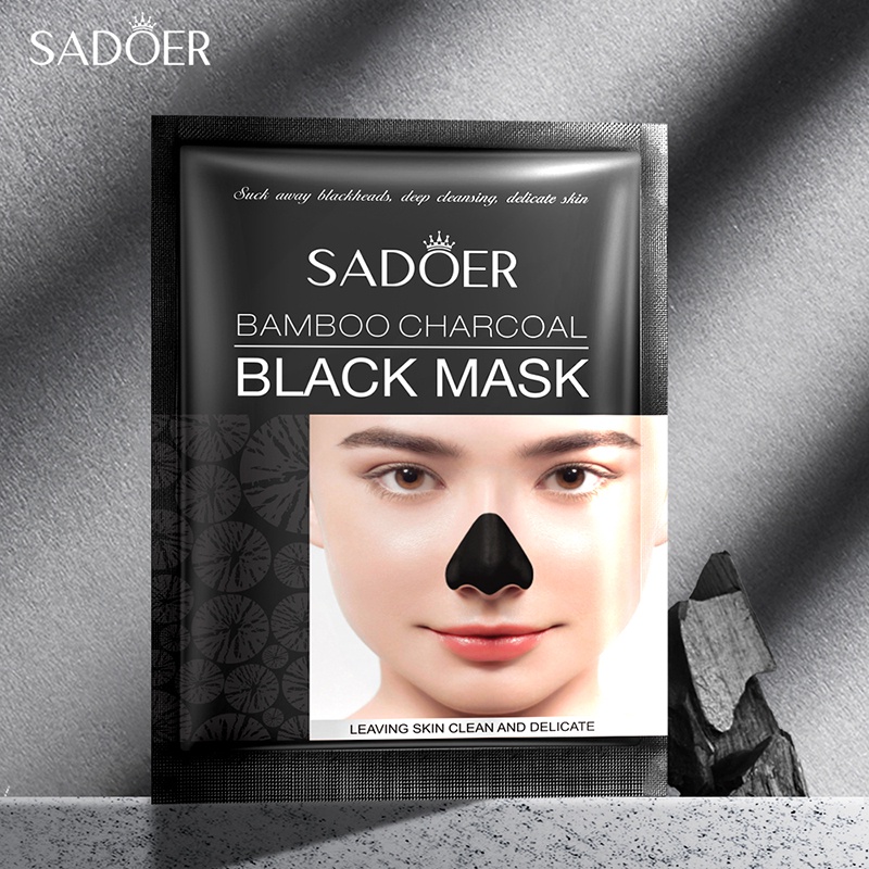 SADOER BLACK MASK MASKER KOMEDO Peel Off Mask / Charcoal actived Carbon / Masker Komedo Hidung dan Wajah Import