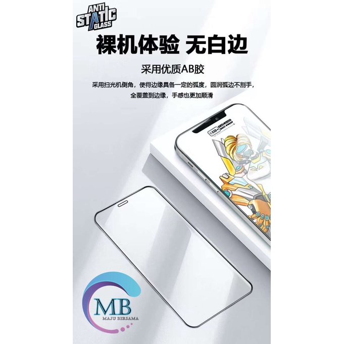 ANTI STATIC TEMPERED GLASS TG ANTI GORES KACA BENING KUALITAS IMPORT JAPAN FOR IPHONE X XS XS MAX 11 12 13 14 PLUS PRO MAX MB4021