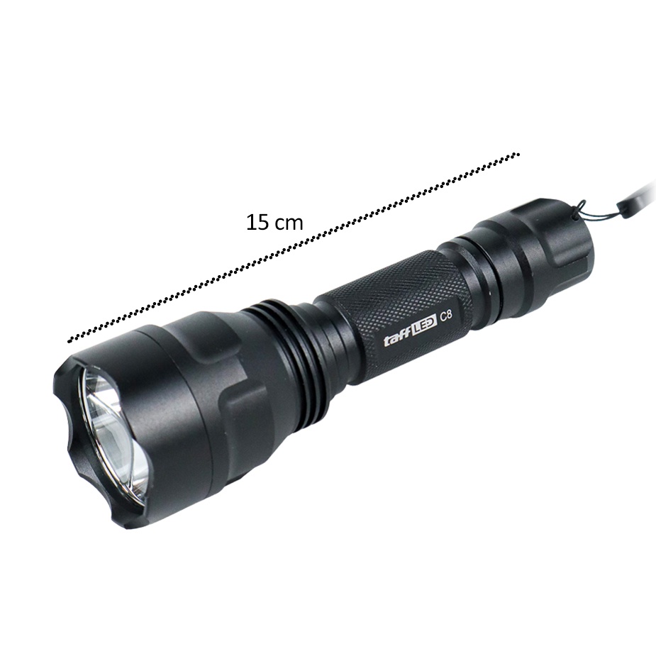 TaffLED Senter LED C8 3800 Lumens - Senter LED C8 Flashlight Waterproof Cree Q5 3800 Lumens