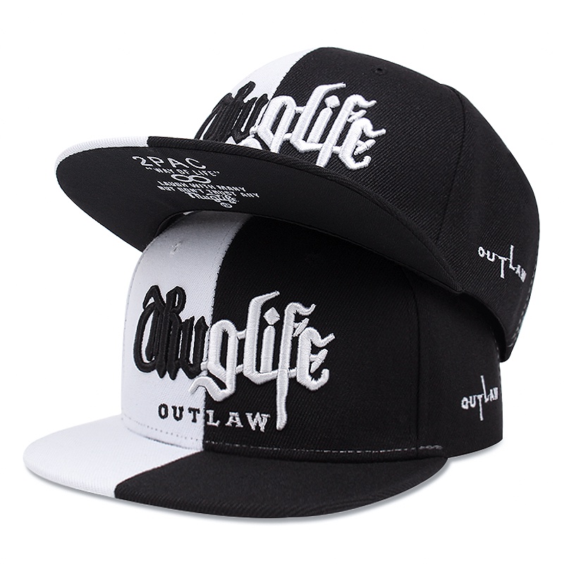 Thug life topi pria Fashion Topi Berkualitas Tinggi untuk wanita Topi panel yang dapat disesuaikan, pasangan Hip Hop Snapback cap