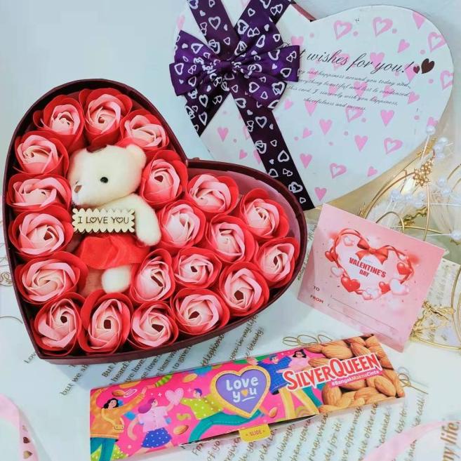 

Onemarkets Kado Bunga Valentine Kotak Love - Kado Anniversary F003D - Biru