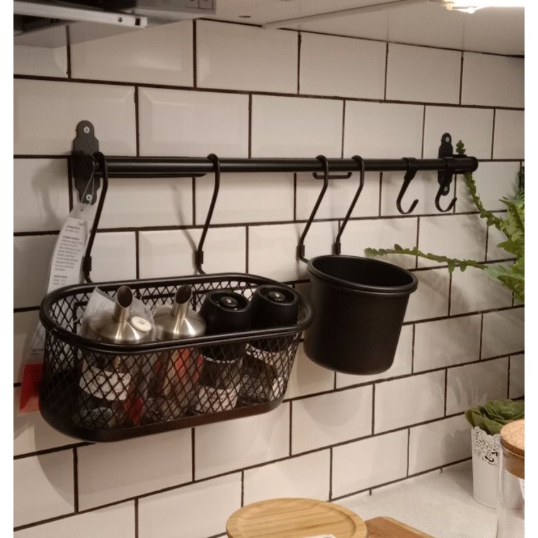 Gantungan Dapur HULTARP IKEA HITAM|| Batang Rel Gantungan Dapur