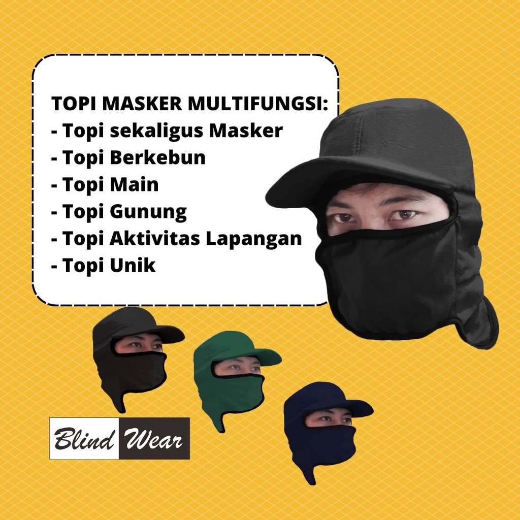 Topi Polos Jepang Topi Masker Topi Kebun Topi Proyek Topi Mancing