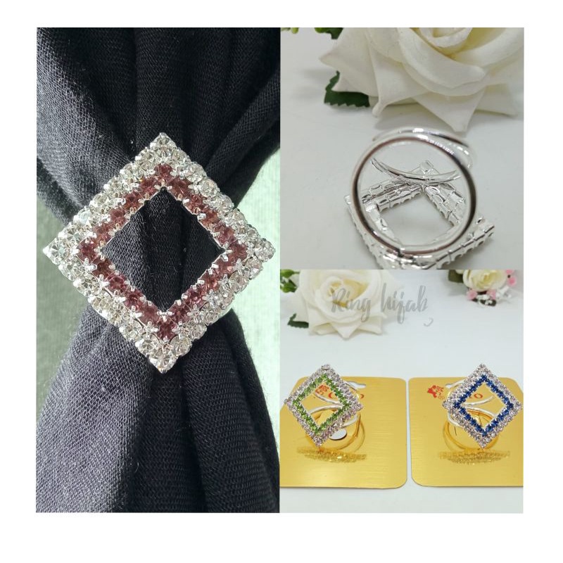 Bross hijab Cincin Hijab permata mewah kekinian by tokopelanginicer