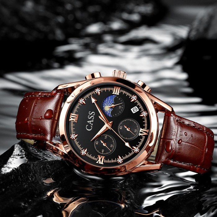 Jam Tangan Pria Original Anti Air Strap Kulit PU Premium Analog Milenial Cowok Casual Fashion Premium Leather Watch Water Resistance Glow in the dark Simple Orii Quartz