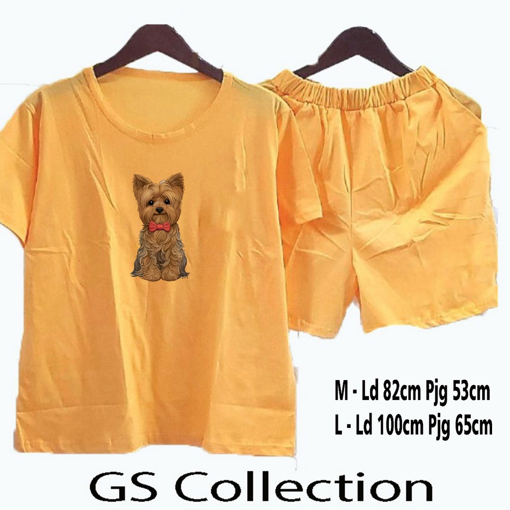 GSC - Setelan Dog Potraits / Set wanita cute top dog lover